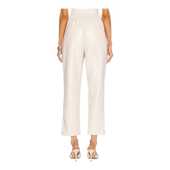 Jonathan Simkai Tay Vegan Leather Cropped Jogger In Ecru - Picture 3 of 16
